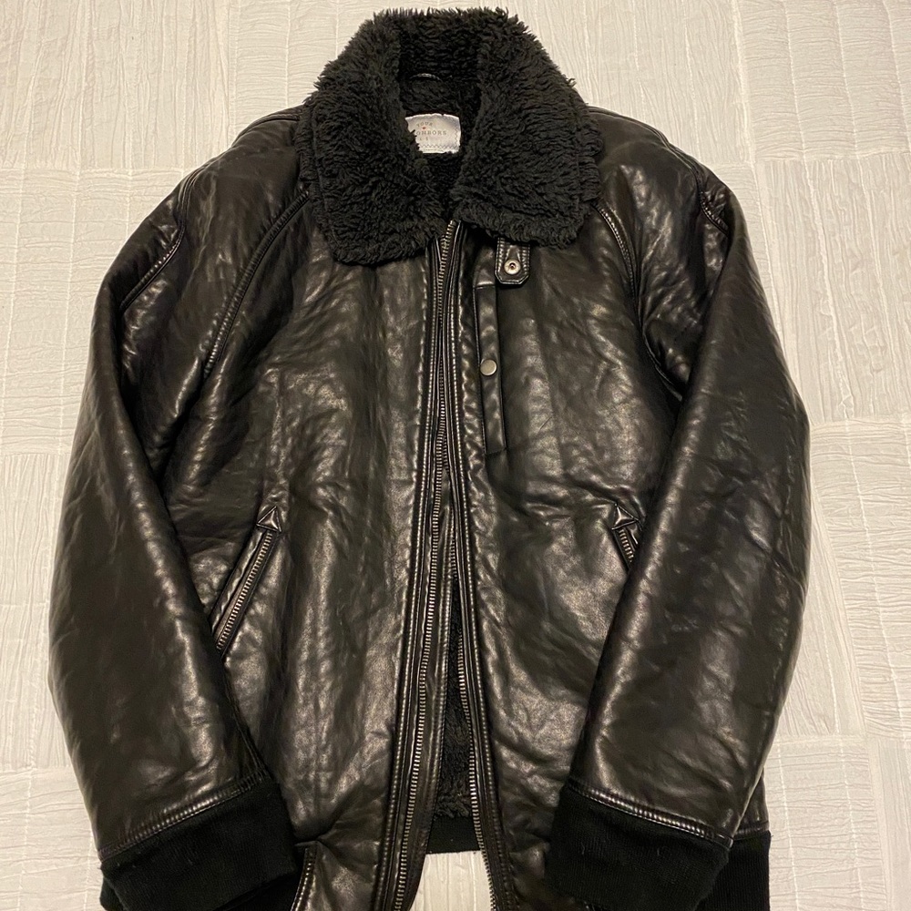 Faux Leather Shearling Motorcycle Jacket